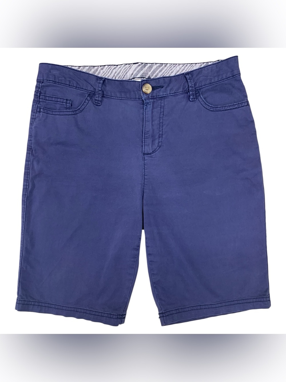 Time and Tru Navy Blue Stretch Bermuda Shorts Size S